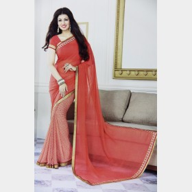 Vinay’s Soft Printed Georgette Sharee with all over rhine stone